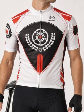 PRIMAL Short Sleeve Full Zip Cycling Jersey Shirt White Large